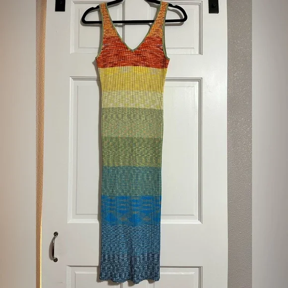 STAUD Colorful Knit Midi Dress - Picture 3 of 4